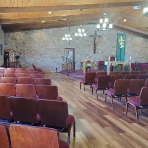 A view of the congregation seating area at Our Lady of the Desert Monastery in Tuscon
